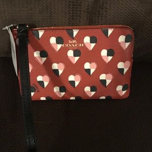 Coach Wristlet Heart Pattern